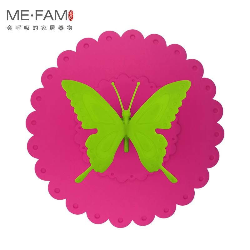 ME. FAM милый силиконовый чехол для кружки с бабочкой, кружевные цветы, крышка, уплотнение, защита от пыли, стеклянная керамическая Пластиковая крышка для чайной чашки, многоразовый набор из 3 предметов