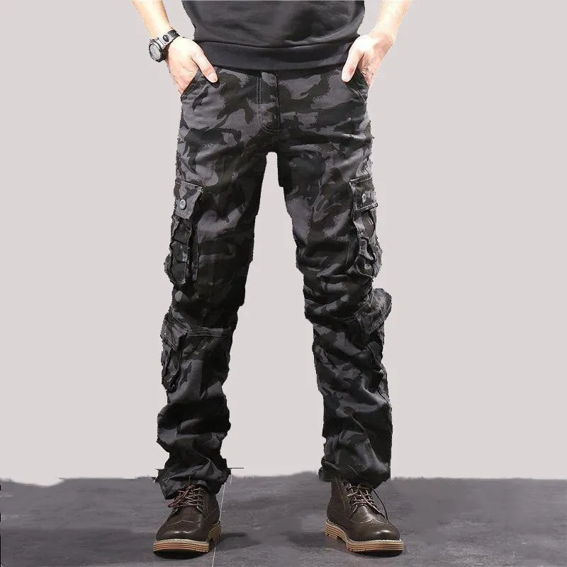 Autumn Winter Pants Men Loose Cotton Army Tactical Pants Black Camo Trousers Men Casual Camouflage Cargo Pants Pantalones hombre