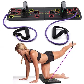 

Push Up Rack Board with Resistance Band Comprehensive Fitness Training Tool Body Building Board System Fitness Gym Body Training