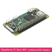 Novo raspberry pi zero w 512m ram 1ghz cpu wi-fi & bluetooth pré-soldado 40 pinos gpio cabeçalho versão raspberry pi zero w h