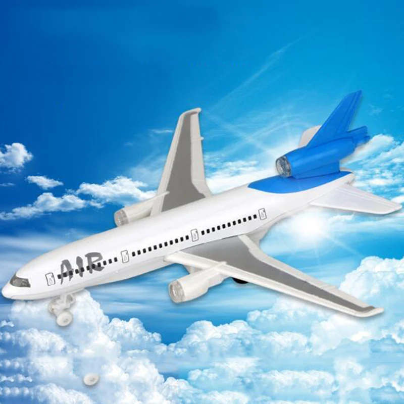 

19CM Airplane Plane Aircraft Model Toy With Sounds and Lights Pull back Boeing B727 Gifts for Children Kids Boy model toys