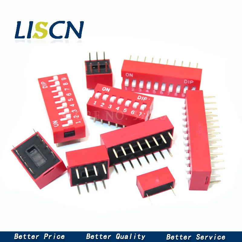 Slide Type Switch Module 1 ~ 12 Bit 2.54mm Position Way DIP Blue Pitch Toggle Switch Blue Snap For PCB 8PIN 6PIN 10PCS toggle switch