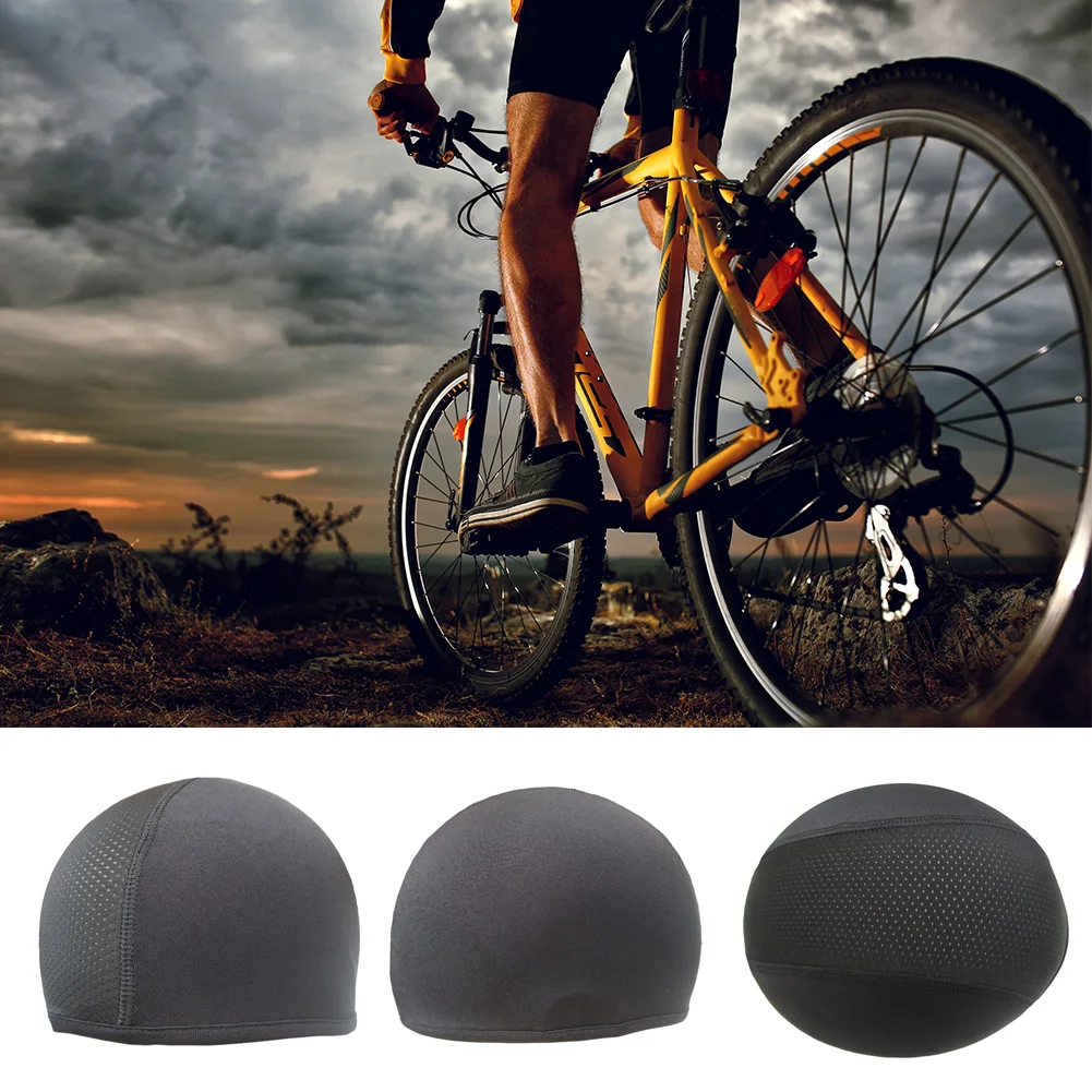 Unisex Quick Dry Helmet Motorcycle Cycling Cap Bike Riding Bicycle Windproof Elastic Hat Sports Hat Soft Skating Hat