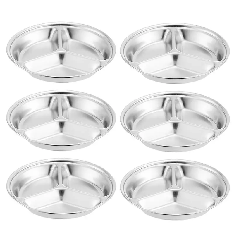 6 Pcs Stainless steel Thickened Multi-flavoured Seasoning Sauce Dishes Food Dipping Bowls Snack Plates Gravy Boats - Цвет: 14cm