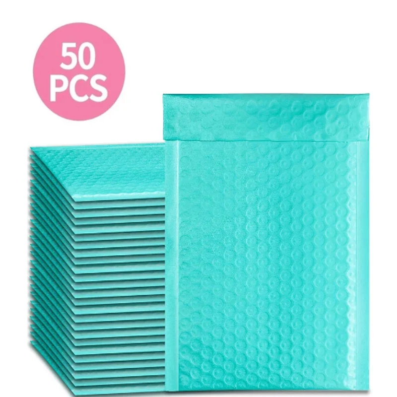10/50pcs Blue Poly Bubble Mailers Padded Envelopes Bulk Bubble Lined