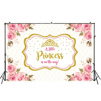 

Baby Shower Party Backdrop HUAYI Princess Flowers Photography Background Machine Printing Photo Booth W-4105