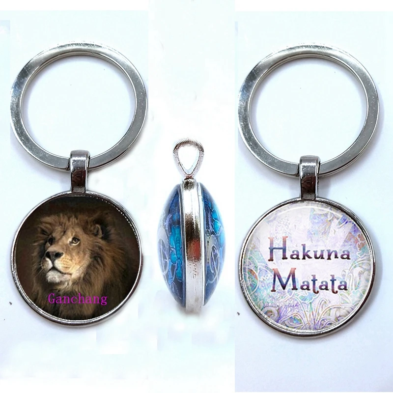 Silver King Simba двухсторонний брелок Подвеска хакуна матата брелок Simba Лев двухсторонний брелок - Цвет: Silver