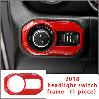 

For Jeep Wrangler 18-20 red headlight switch frame chrome molding trim 1pc