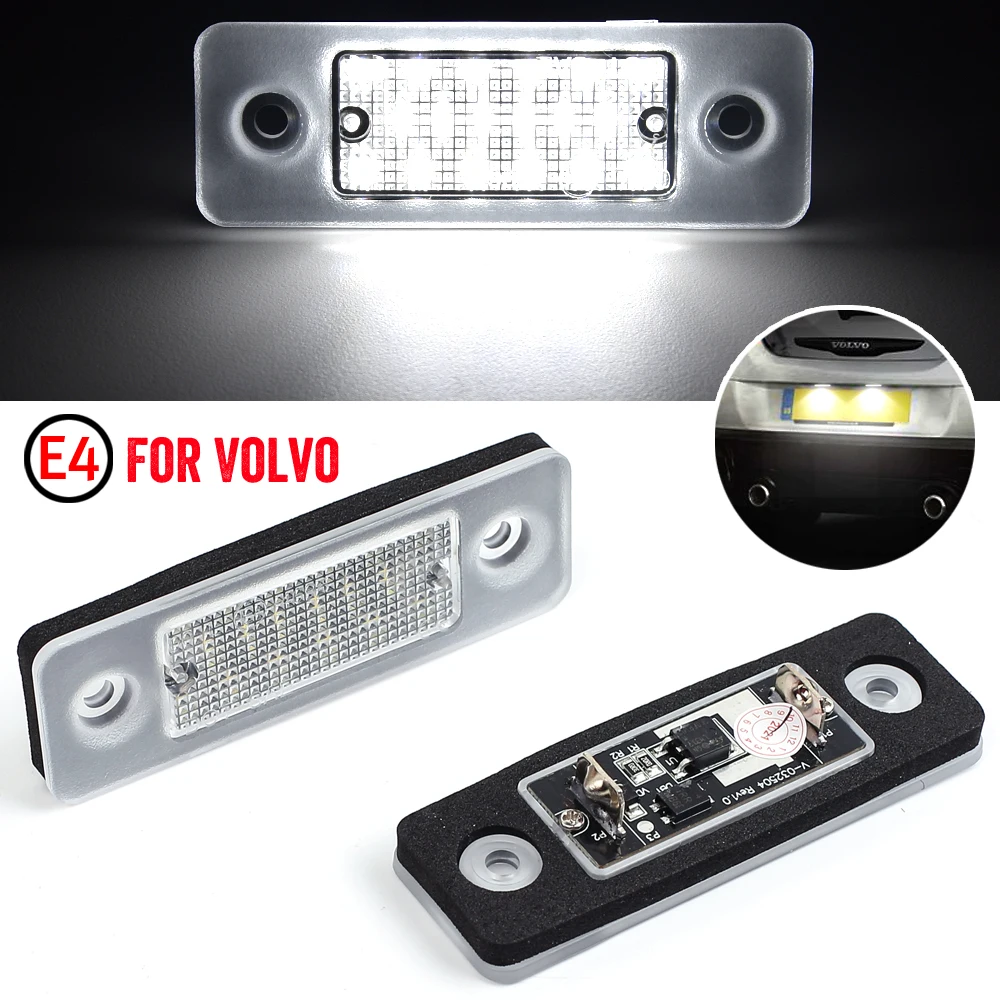 2pcs LED License Plate Number Lights Lamp Error Free For Volvo C30  2008-2013 White LED Car Lamp OEM#:31213991