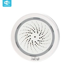 NEO Tuya Smart Life With Temperature And Humidity Sensor WiFi USB Siren Alarm Detector Sensor Wireless Sound Light Alarm