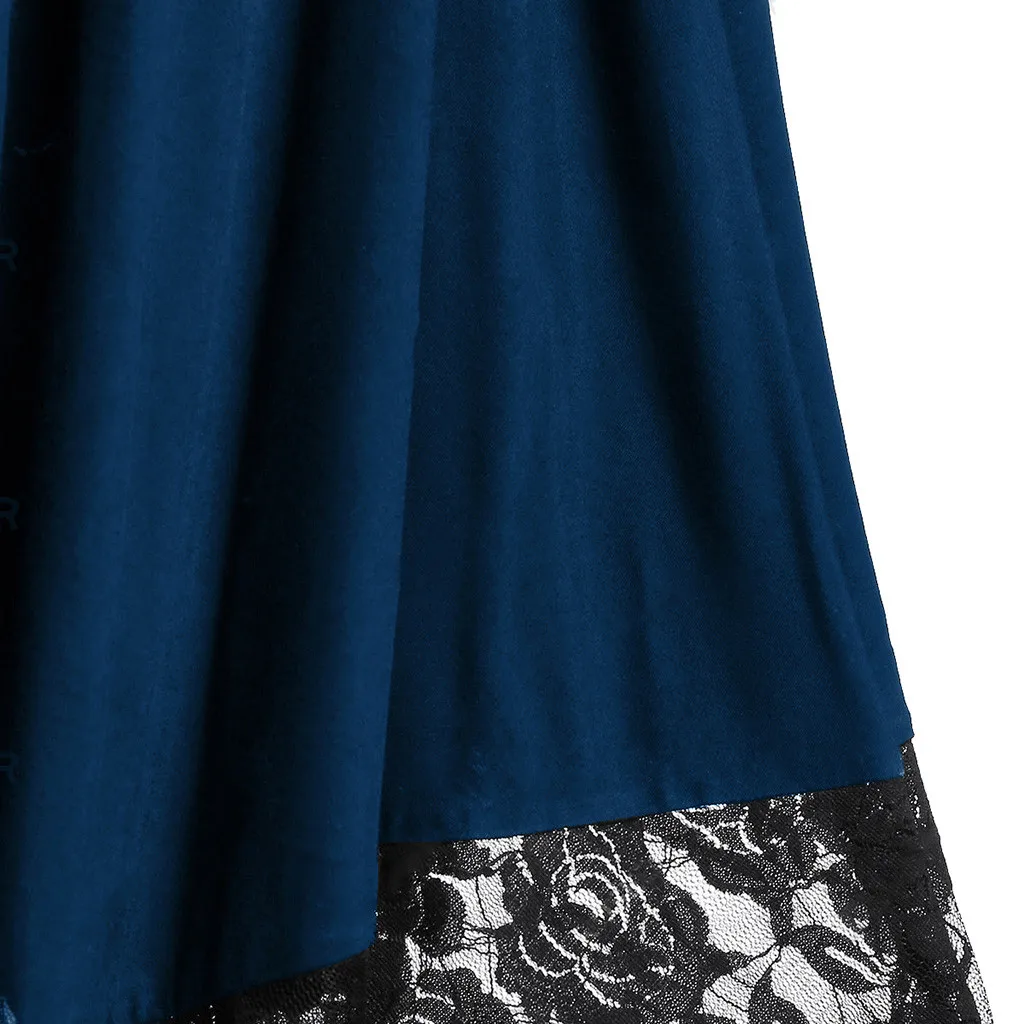 Sukienki vestidos, платье размера плюс, женское, в стиле панк, размера плюс, с открытыми плечами, кружевное, на тонких бретелях, с длинным рукавом, готическое, зимнее платье