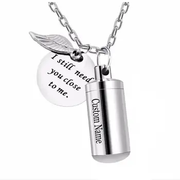 Cremation Urn Necklace Angel Wing Charm Stainless Steel Memorial Jewelry Pendant I Still Need You Close.jpg