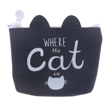 

1pcs Cut Animal Cat Coin Purses Women Mini Silica Gel Change Wallets Girl Kids Money Bag