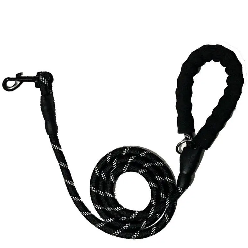 Черный 1.5M Durable Nylon Dog harness Pet Dog Leash Walking Training Leash Cats Dogs Leashes Strap Dog Belt Rope Pet Accersories - Цвет: Черный
