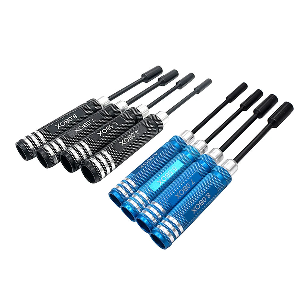 

4Pcs RC Metal Hex Nut Key Socket Screw Driver Wrench 4.0mm 5.5mm 7.0mm 8.0mm 80213 Tool Kit Buggy Truck Truggy RC Car Boat Model