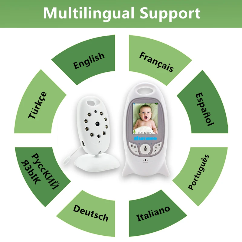 Skup Bezprzewodowy monitor kolorowy niania elektroniczna Baby monitor Night Vision dla dzieci kamera ochrony V601 temperatura dziecko Eletronica