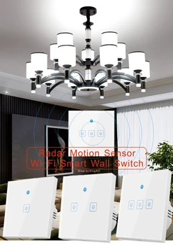 

EWeLink Wifi Smart Light Switch With Motion Sensor Panel Voice Control Wireless Wall Touch Switch Work With Alexa Google Home