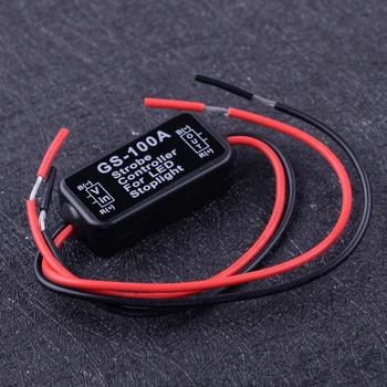 

beler Black Car GS-100A Brake Stop Tail Light LED Strobe Flash Module Controller Box Switch Fit for all 12V Car SUV Trucks