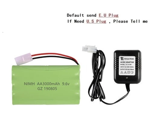 Модель H) Ni-CD 9,6 в 3000 мАч батарея+ USB зарядное устройство для Rc игрушки автомобиль Танк Поезд Робот Лодка пистолет AA 9,6 в перезаряжаемый аккумулятор - Цвет: Red