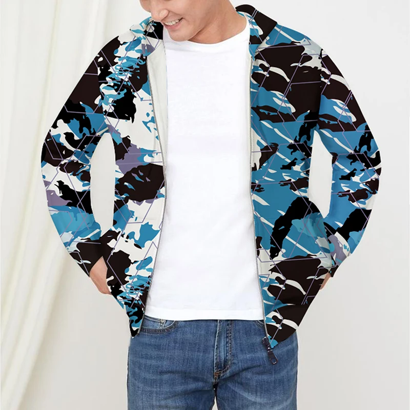 

10 Colors Men Zipper Hoodies Camouflage Print Hooded Sweatshirts Men / Women Pull Over Jacket Coat Autumn Sportswear for Male