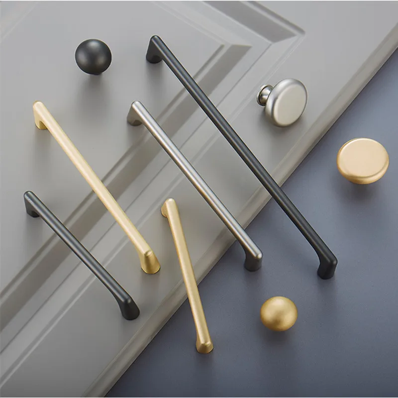 Furniture Door Handles Kitchen Cabinet Drawer Knobs Zinc Alloy Cupboard Pulls Hardware