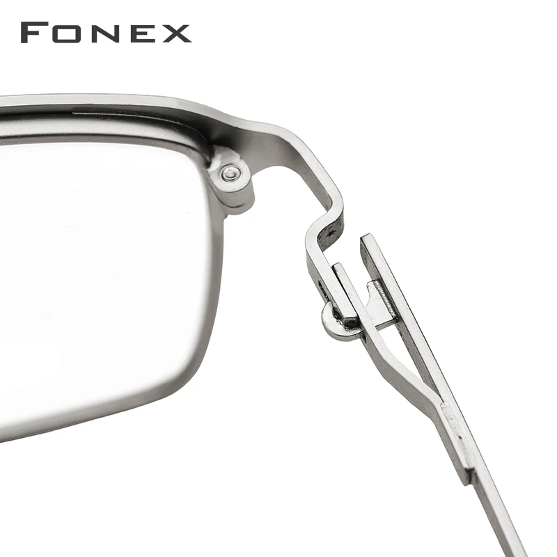 FONEX, сплав, очки, мужские, по рецепту, оправа для очков, ультра-светильник, полная оправа, квадратные, для близорукости, оптические оправы, Безвинтовые очки 7052