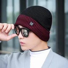 Брендовые зимние вязанные шапочки Skullies Beanies мужские зимние шапки для мужчин шапка шотландская шапочка с защитой Теплая мужская однотонная M женская зимняя шапка