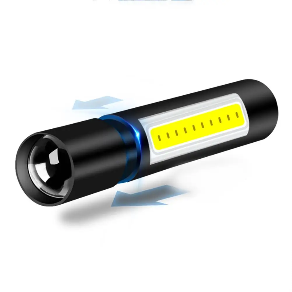 Портативный водонепроницаемый XPE+ светодиодный магнитный фонарик мини USB Перезаряжаемый масштабируемый фонарик боковой COB свет для кемпинга