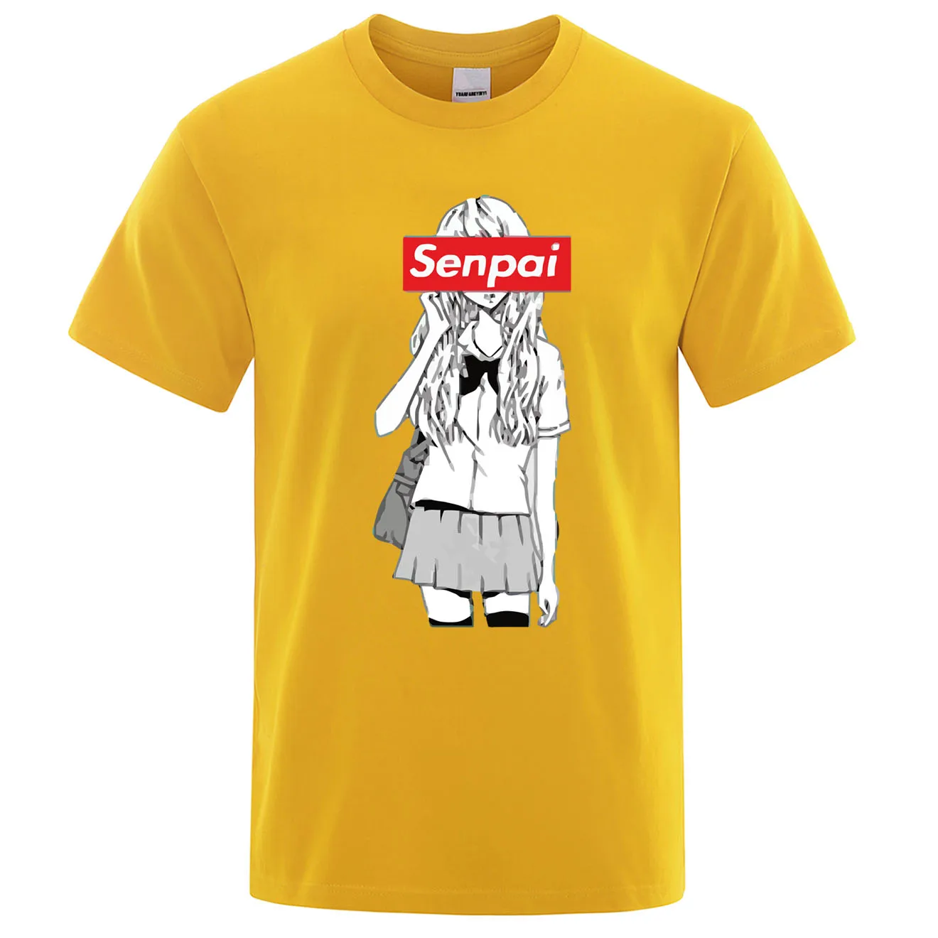 Senpai Anime Girl Nerdy Print T Shirt Summer Cotton Men's T-shirt Manga Streetwear Tee Tshirt Unisex Harajuku Clothes Tops Tees