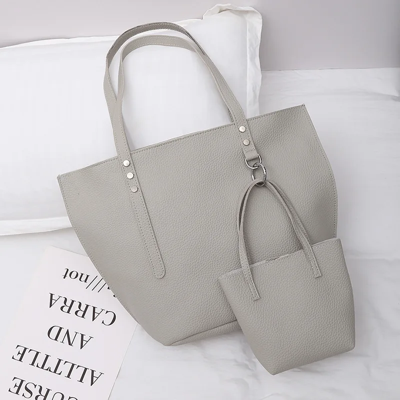 

Embossed Leather Three-piece Set Different Size Bags Korean-style Large-Volume Casual Hand WOMEN'S Fashion Handbag Hot Selling M