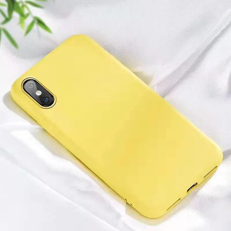huang Мягкий жидкий силиконовый чехол для iPhone 11 Pro XS MAX XR X, полное покрытие, карамельный цвет, парный чехол s для iPhone 7 Plus, 6, 6 S, 8 Plus, чехол - Цвет: huang
