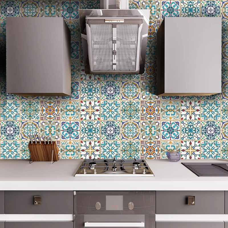 30Pcs PVC Waterproof Self-Adhesive Wall Stickers Moroccan Style Furniture Kitchen Bathroom Floor Decorative Tile Stickers 30Pcs PVC Waterproof Self-Adhesive Wall Stickers Moroccan Style Furniture Kitchen Bathroom Floor Decorative Tile Stickers
