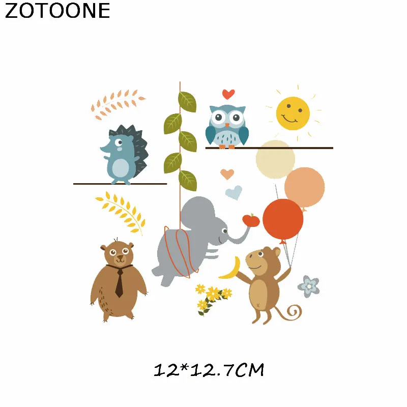 ZOTOONE, милый медведь, нашивки в форме животных, железные передачи для футболки, детский подарок, сделай сам, одежда, наклейки с милым дельфином - Цвет: 514