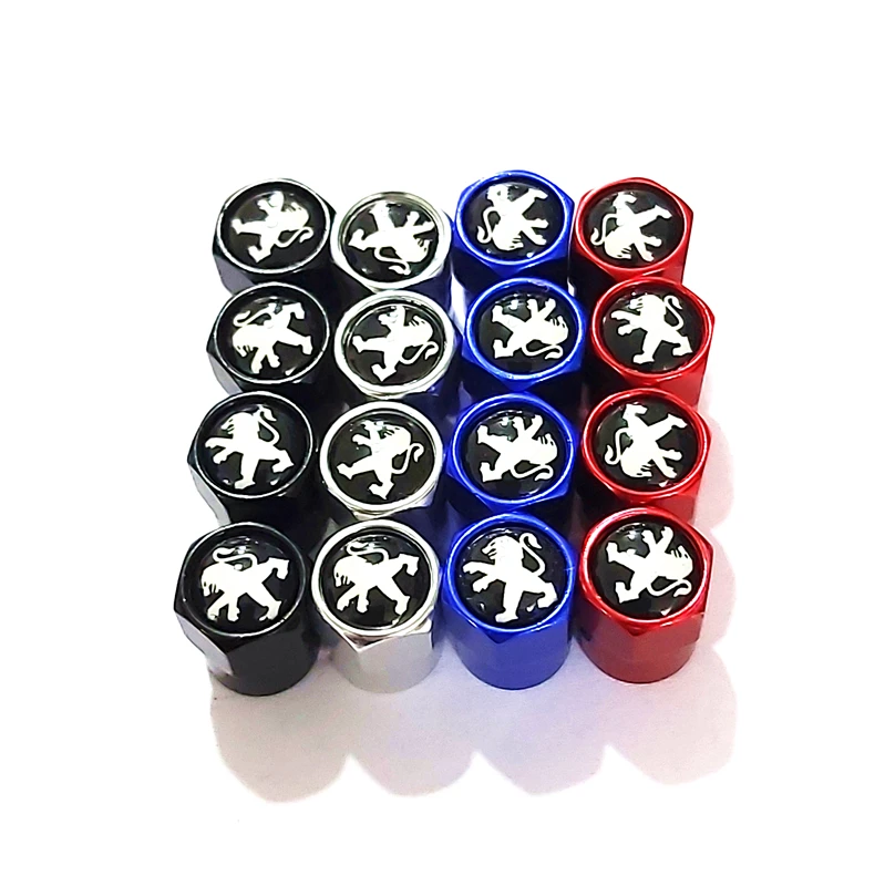 

Car Accessories 4Pcs 3D metal Carbon Fiber Wheel Tire Valve Caps Stem Case for Peugeot 107 207 307 407 308 607 508 Auto Styling