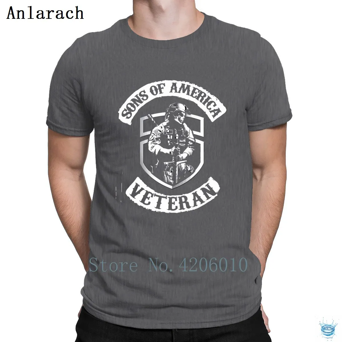 Футболка с надписью Son Of America Veteran Awesome Designing Comical Crew Neck для мужчин