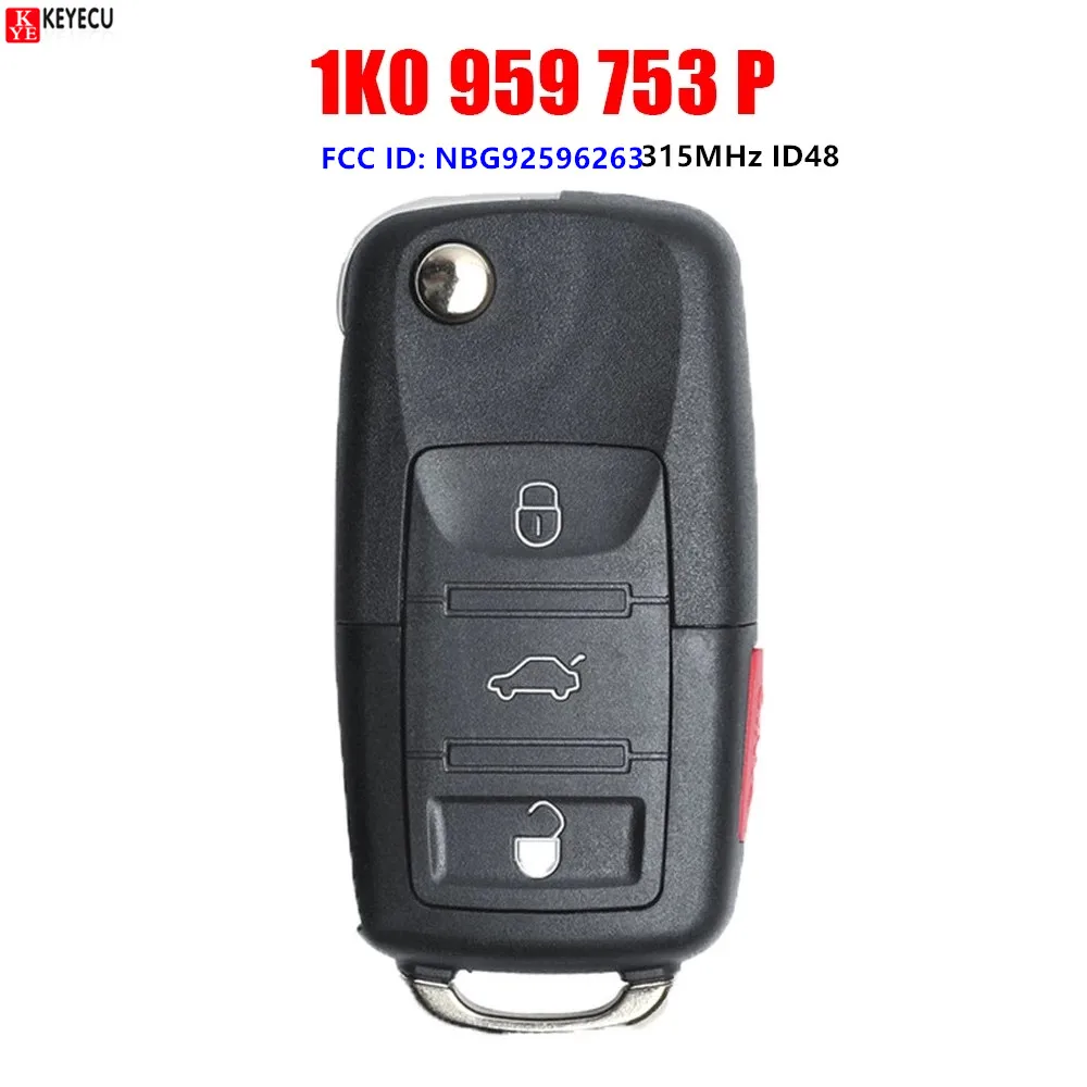 3+1 buttons New Remote Key Fob NBG92596263-1K0 959 753 P for Volkswagen FCC 