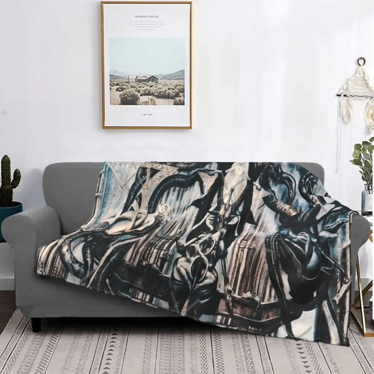 Necronomicon-Manta De Hr Giger, Colcha A Cuadros Para Cama, Cubienna De Playa, Manta De Picnic, Alfombra De Orationislámica