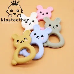Kissteether 1pcs Maternal And Child Supplies Baby Silicone Rabbit Teether Without BPA Molar Stick Children's Teething Toy Gift
