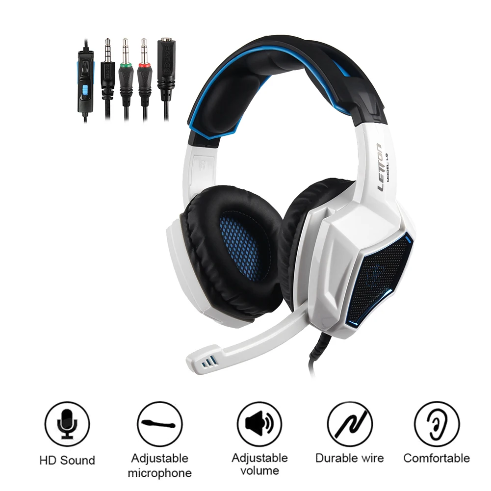 Letton L9 Gaming Headset Wired Over Ear HiFi Gaming Headphones with 360 Rotatable Microphone for PS4 PC Computer