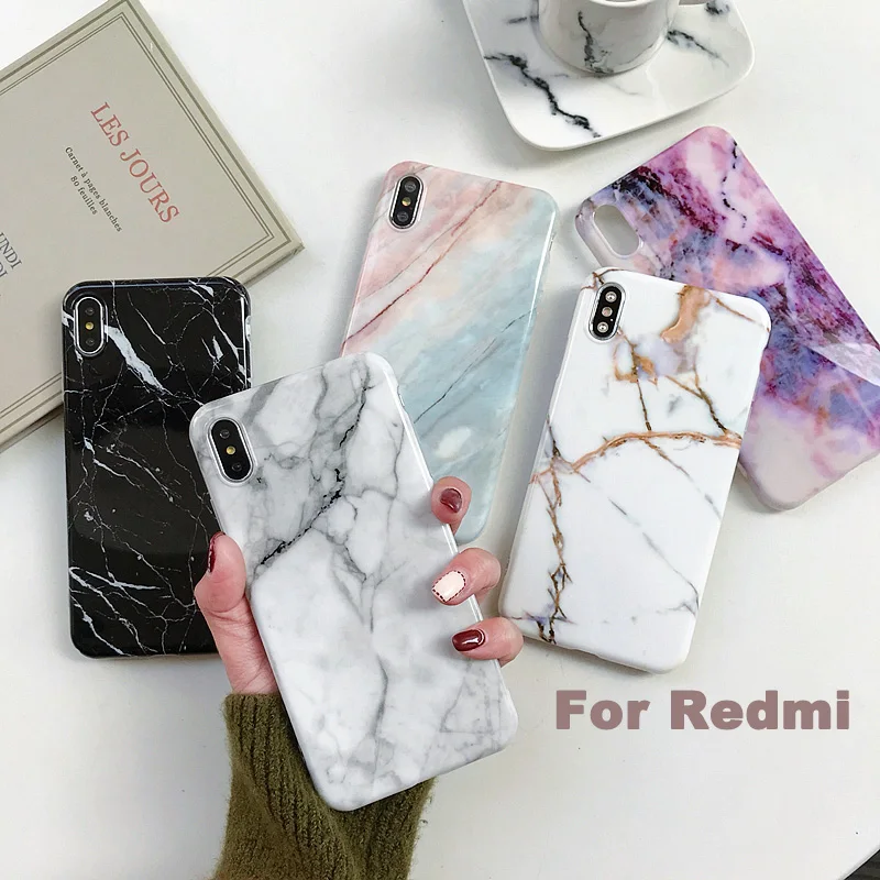 Модный роскошный силиконовый чехол для Xiaomi Redmi K20 Pro Note 5 6 Pro 7 Pro Мягкий ТПУ глянцевый мраморный чехол задняя крышка Funda