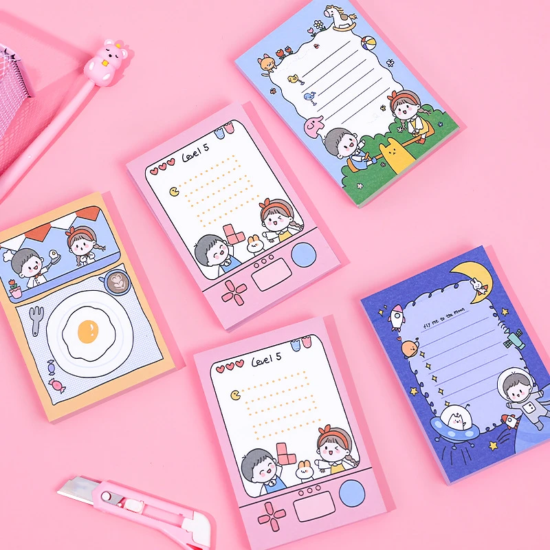 50 Sheets Book Korean Cute Little Girl Daily Cartoon Childhood Note Book Loose Leaf Planner Memo Kawaii Children Stationery Gift Memo Pads Aliexpress