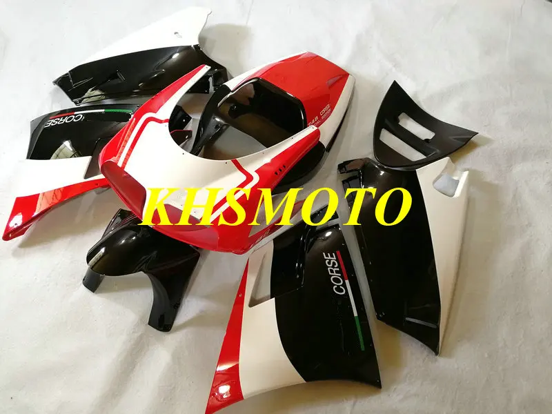 Injection Fairing kit for 748 916 996 998 03 04 05 2003 2004 2005 Red white black Fairings set+gifts DE15 | Автомобили и