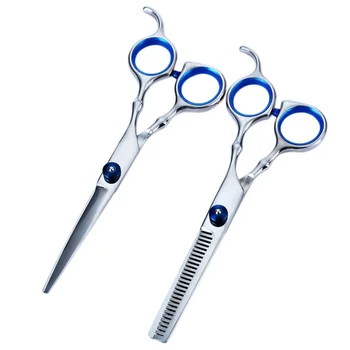 

1 Pair Blue Haircut Scissors 6 Inches Barber Shears Hairdressing Scissors Hair Styling Tools Teeth Scissor and Straight Scissor