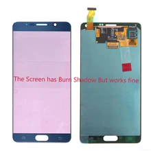 Queimar sombra amoled 5.7 lcd lcd lcd para samsung galaxy note 4 n910a n910f n910c display lcd de toque digitador assembléia tela