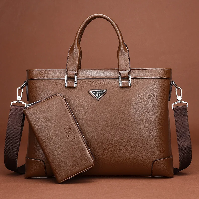 

2019 New Style Genuine Leather Men Bag Europe And America Fashion Shoulder Hand Men Briefcase