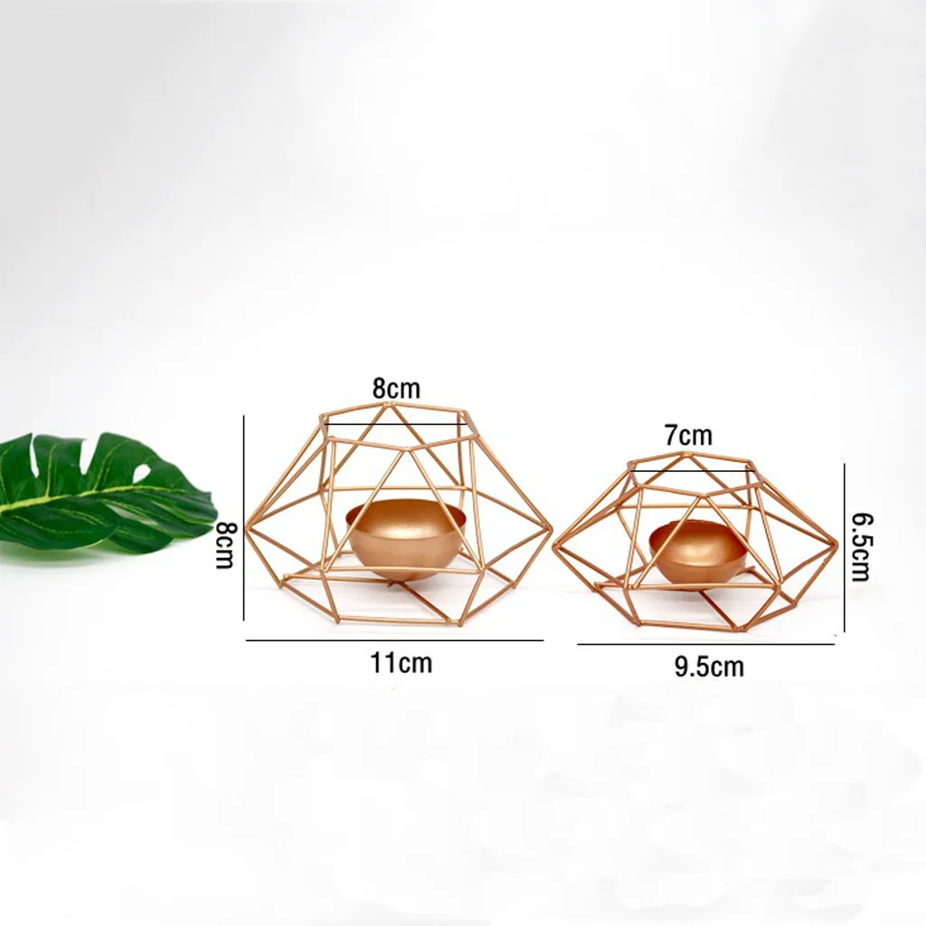 3D геометрический чайный держатель свечей настольная подставка свадебный центральный скандинавский Ретро Железный Чай легкий подсвечник подставка для свечей@ 25