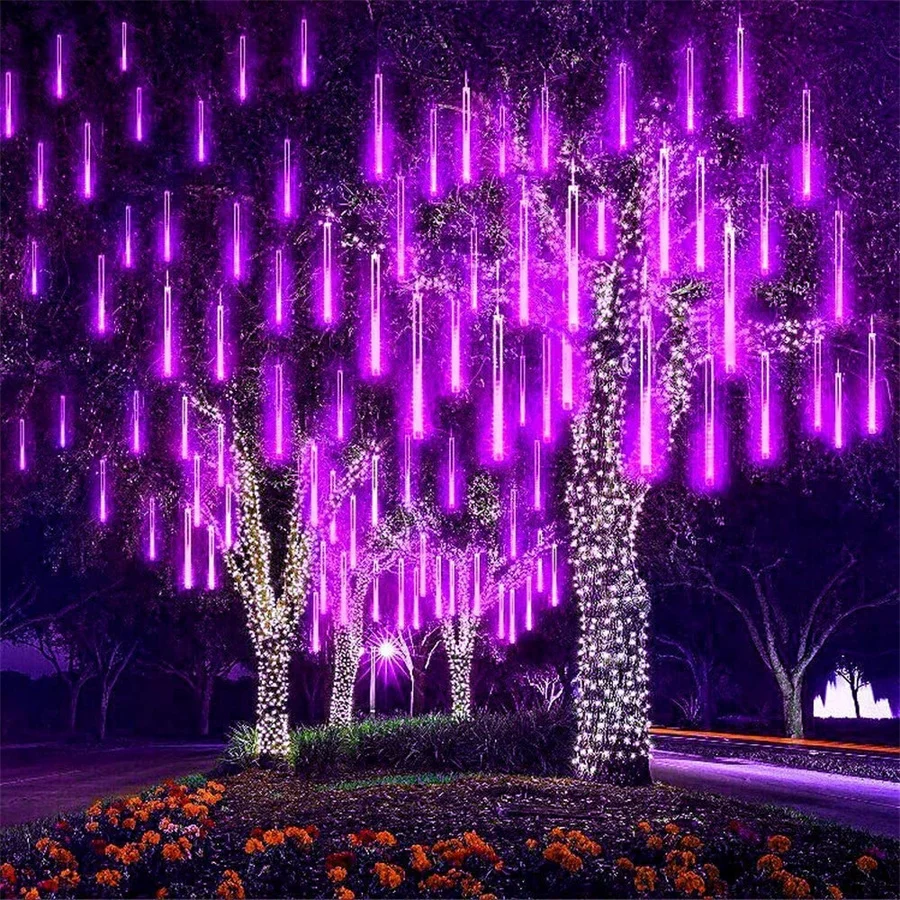 

Waterproof 50CM 8 Tubes LED Meteor Shower Rain Light Falling Rain Drop Christmas Light Outdoor Christmas Tree Cascading Light