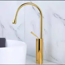 Bathroom Faucet Brushed Gold Bathroom Basin Faucet Cold And Hot Sink Mixer Sink Tap Single Handle Deck Mounted Counter Basin Tap
