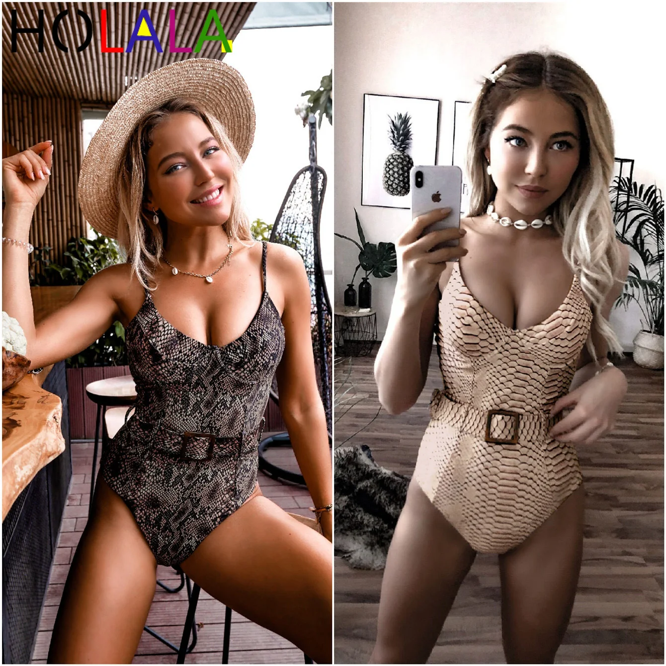 

Summer New Sexy Women ONE Piece Serpentine Leopard Printed Bathing Suit Push Up Padded Bikini Swimsuit Swimwear Belt Beach Dress