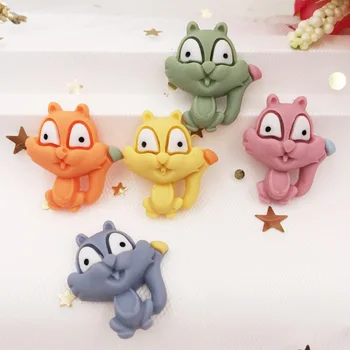 

Resin Lovely Mix Colorful Mini Squirrel Flatback Cabochon Stone 10PCS Scrapbook DIY Decor Home Figurine Crafts OF797*2